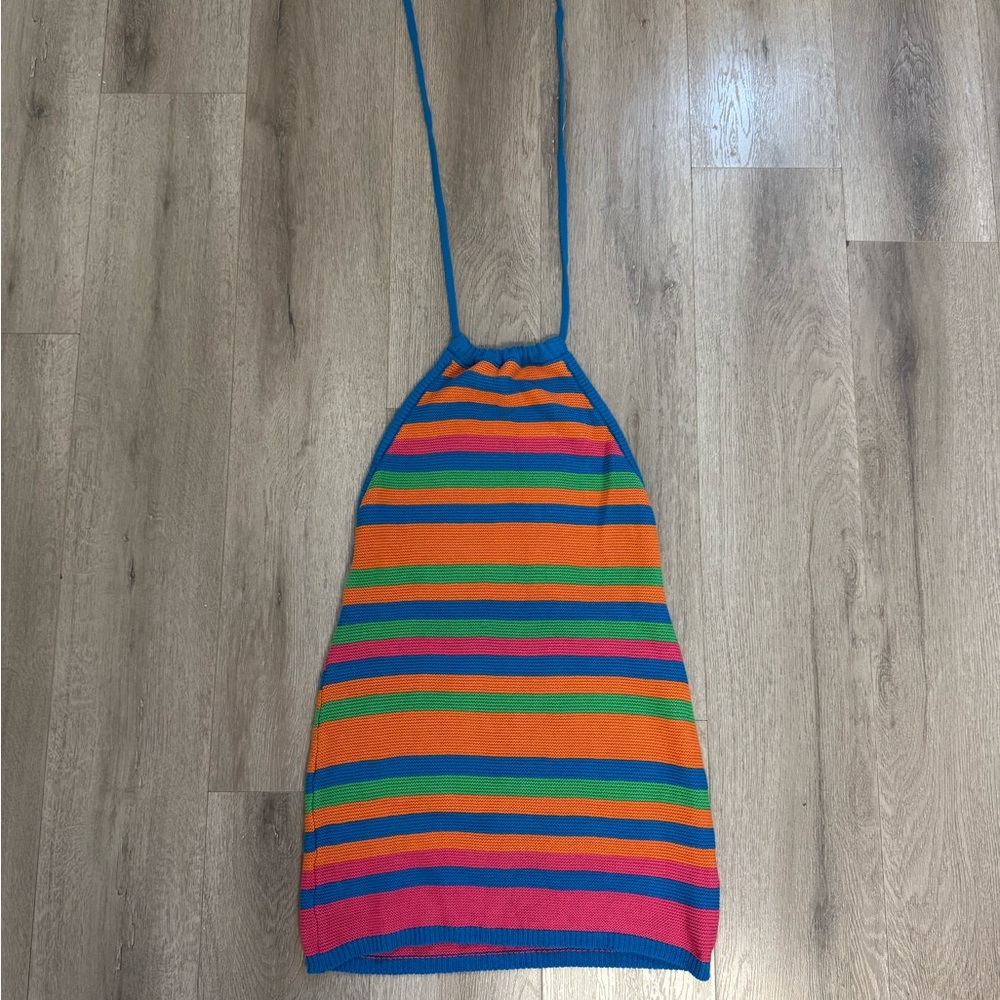 ASOS Multicolor Striped Backless Dress